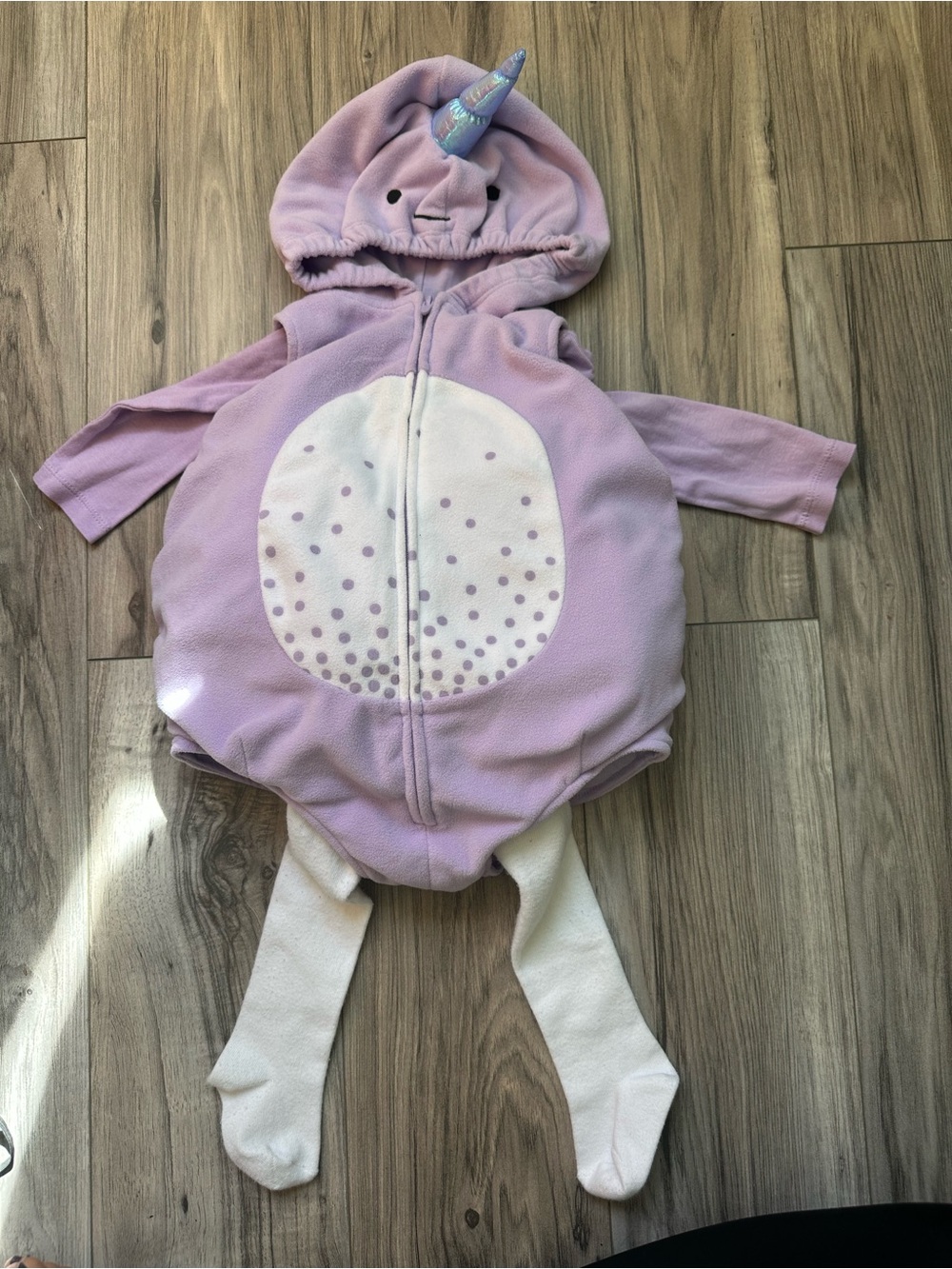 Carters Baby Narwhal Halloween Costume 3 Piece Set Lavender 12M Warm Hood Tail